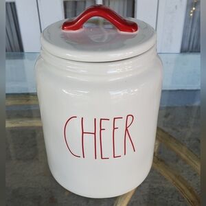 Pre-owned Rae Dunn Artisan Collection by Magenta, CHEER white with red writing C